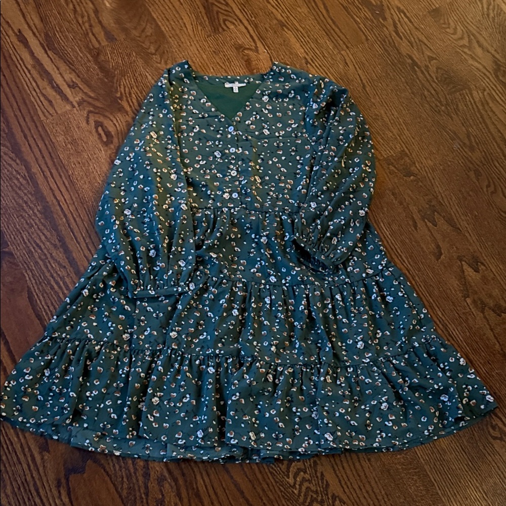 Floral Green Women's Dress